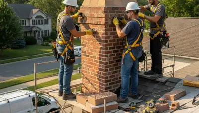 Atlanta, GA chimney repair for masonry, mortar, and flashing on a home exterior