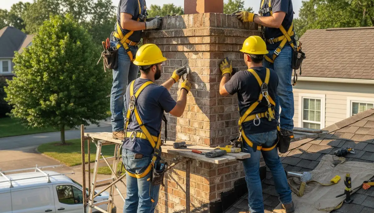 Atlanta, GA chimney repair for masonry, mortar, and flashing on a local home