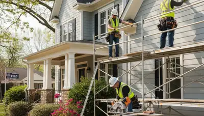 Atlanta, GA siding contractor on an exterior home siding installation project