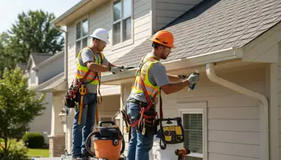 Atlanta gutter repair service for leaks, sagging gutters, and storm damage on a home exterior