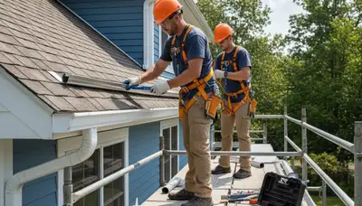 Atlanta gutter repair service for storm-damaged gutters, leaks, and sagging on a home exterior