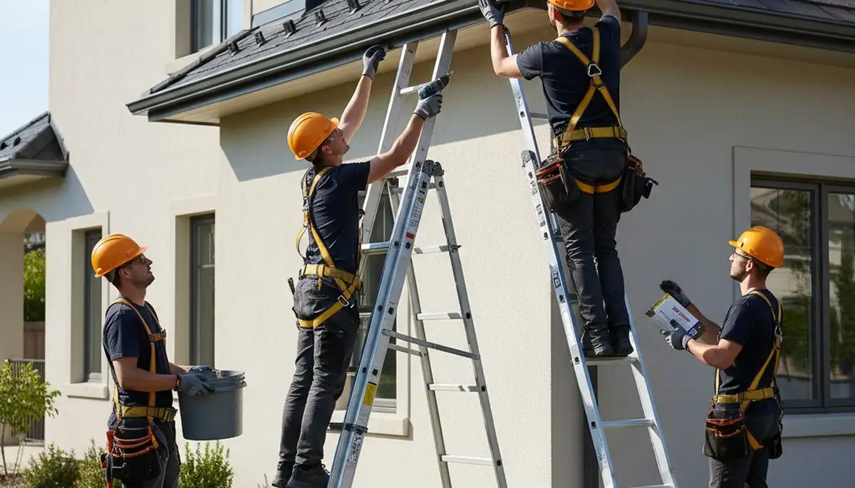 Atlanta gutter repair service for leaks, sagging, and storm damage on a home exterior
