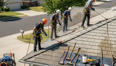 Atlanta, GA roof cleaning removing algae and moss for a clean, protected home exterior