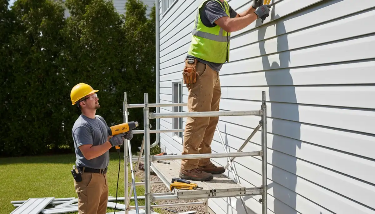 Vinyl siding repair on Atlanta, GA home exterior by FX Remodeling & Exteriors